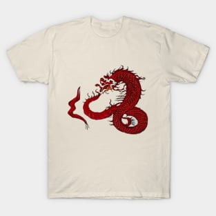 red dragon with beige background T-Shirt